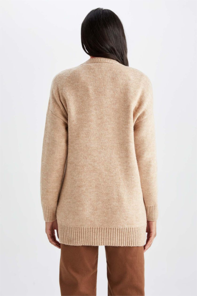 WOMAN Brown Regular Fit Crew Neck Tunic