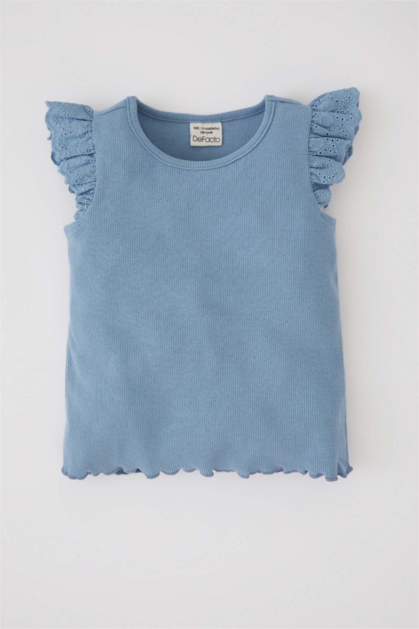 Baby Girl Light Blue Regular Fit Short Sleeve T-Shirt