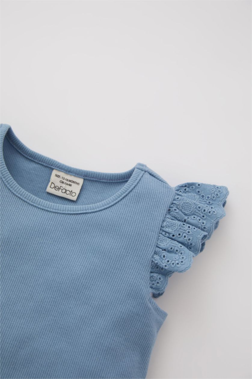 Baby Girl Light Blue Regular Fit Short Sleeve T-Shirt