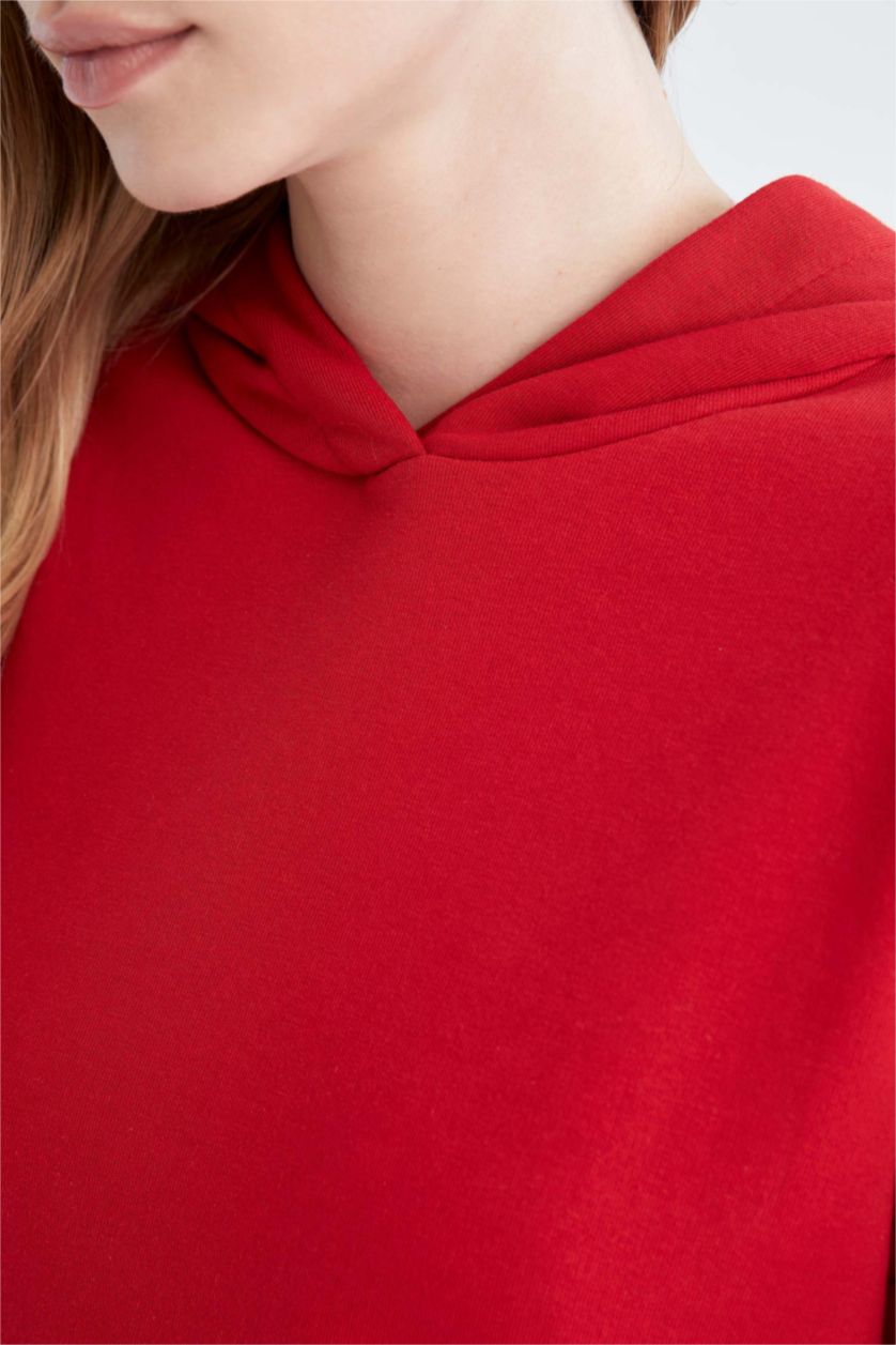 WOMAN Red Relax Fit Hooded Sweat Tunic