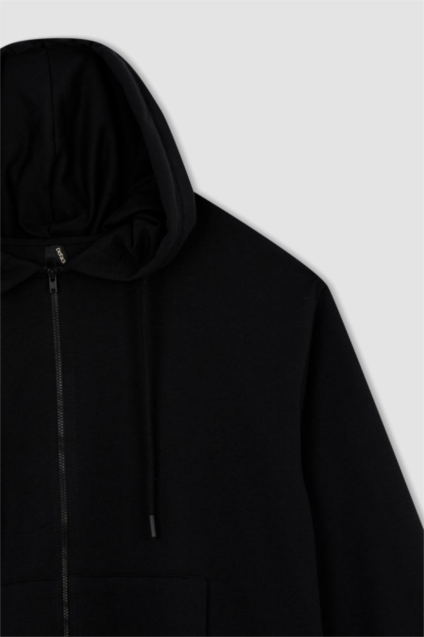 WOMAN Black Relax Fit Hooded Cardigan