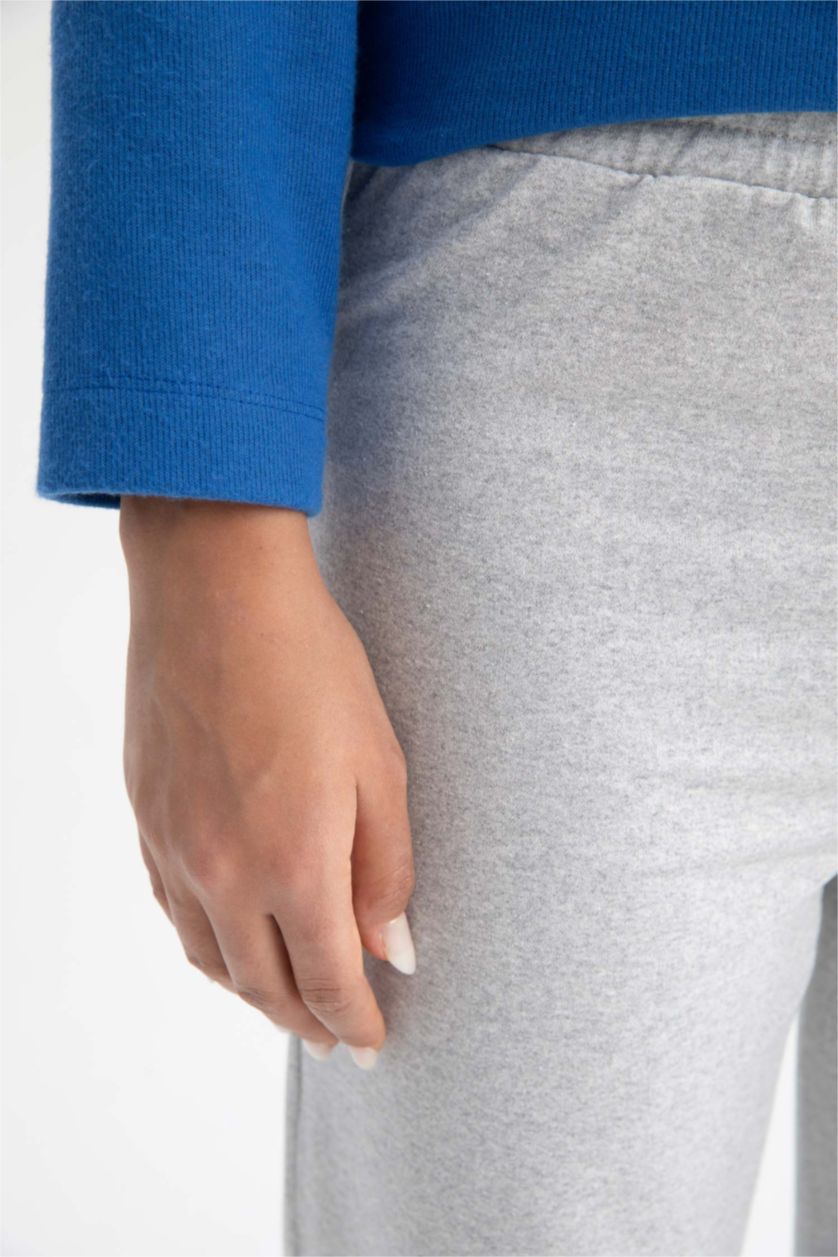 نساء ميلانج رمادي Relax Fit Thin Sweatshirt Fabric Trousers
