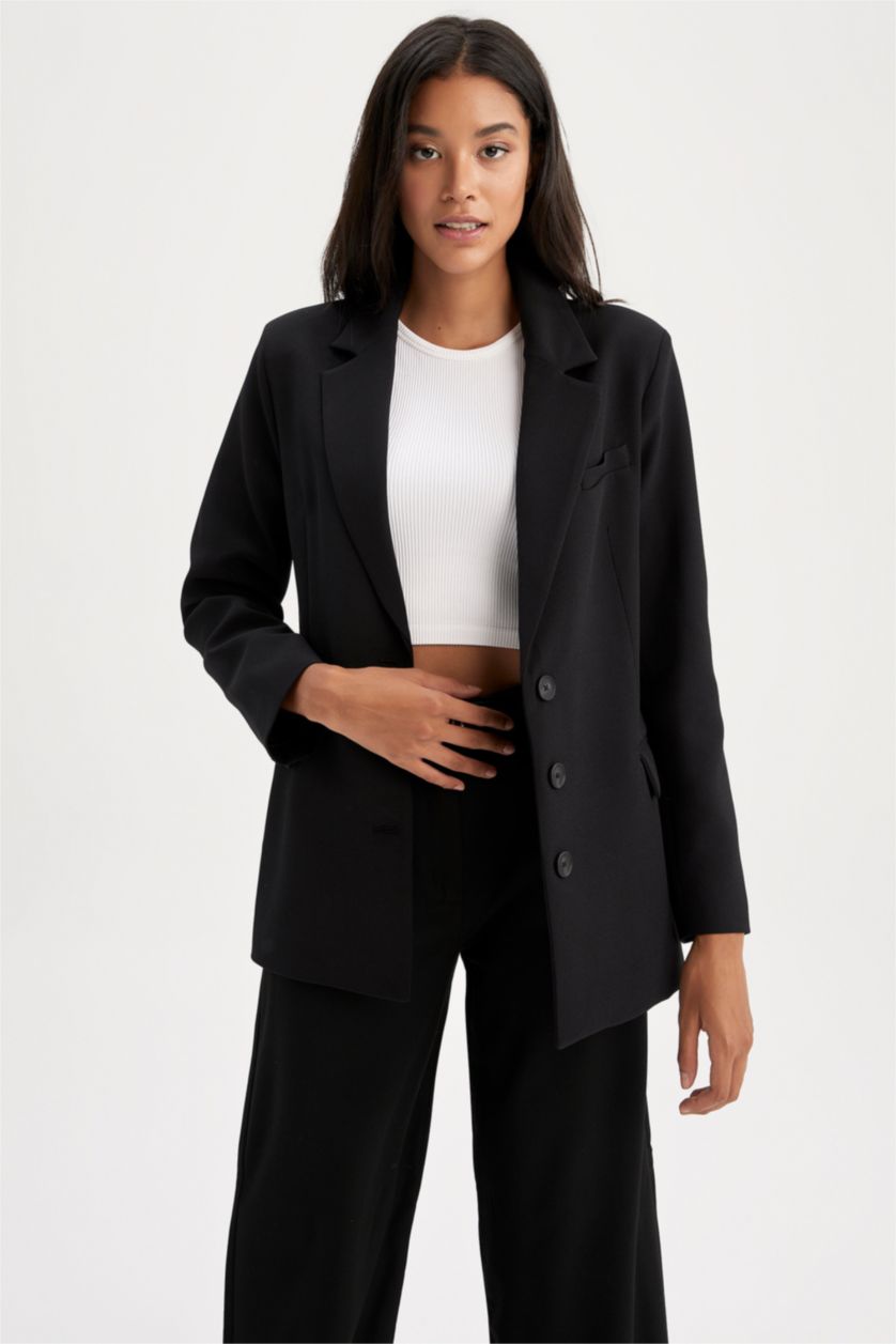 WOMAN Black Oversized Fit Blazer