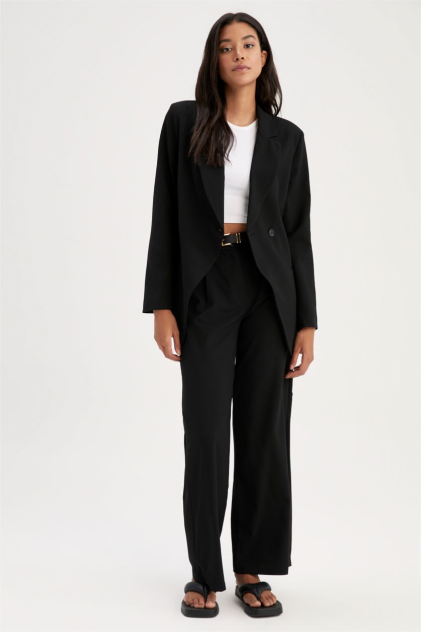 Kadın Siyah Oversıze Blazer Ceket