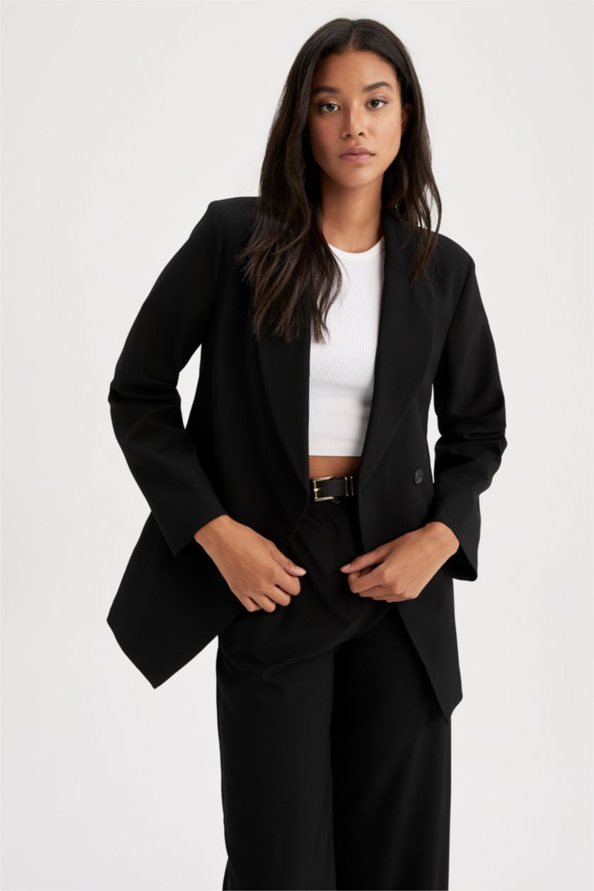 Kadın Siyah Oversıze Blazer Ceket
