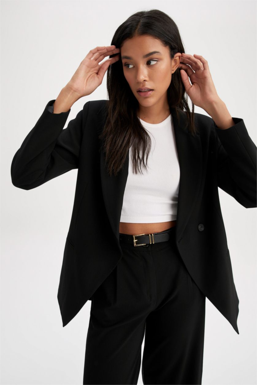 Kadın Siyah Oversıze Blazer Ceket