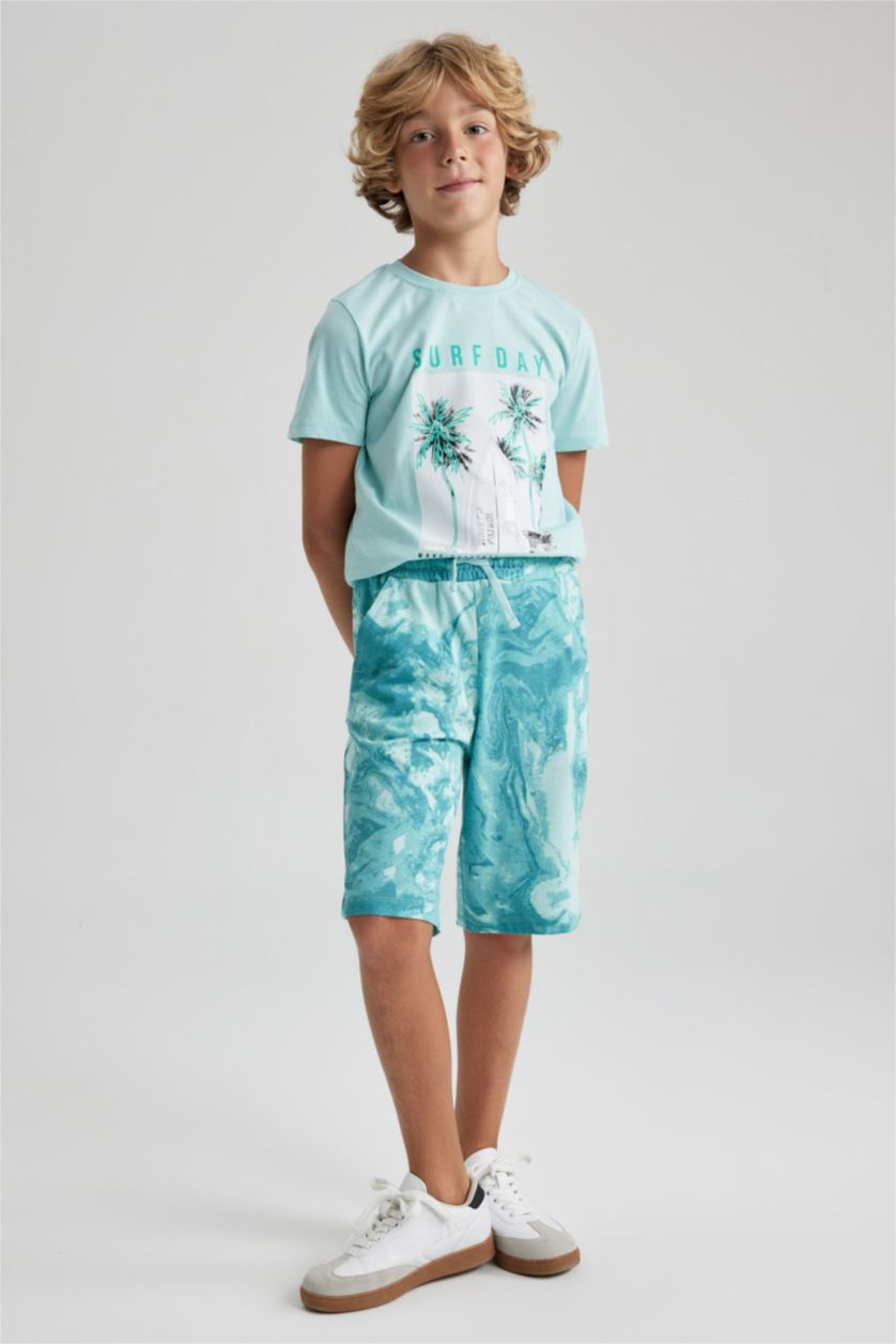 GARÇONS Turquoise Short Garçon Coupe Regular En Coton Peigné