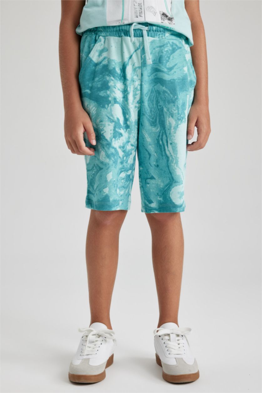 GARÇONS Turquoise Short Garçon Coupe Regular En Coton Peigné