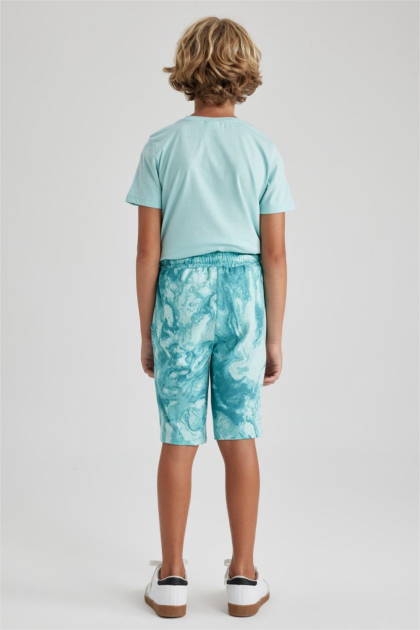 GARÇONS Turquoise Short Garçon Coupe Regular En Coton Peigné