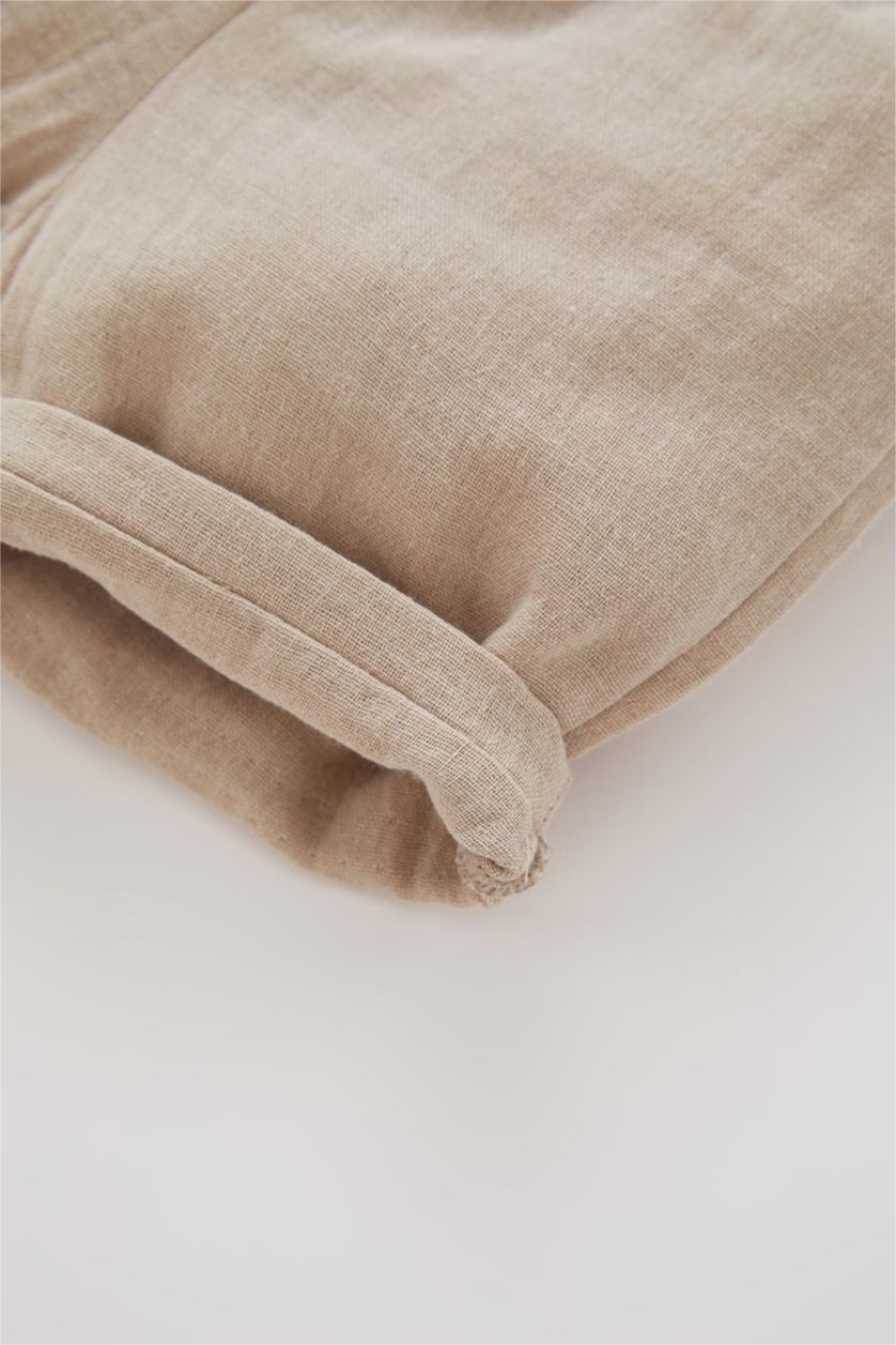 BABY BOY Light Stone Baby Boy Regular Fit Elastic Band Basic Shorts