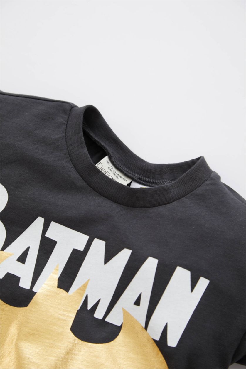 BÉBÉ GARÇON Anthracite Ensemble En Tricot Col Ras Du Cou Manche Courte 2 Batman BéBé Garçon