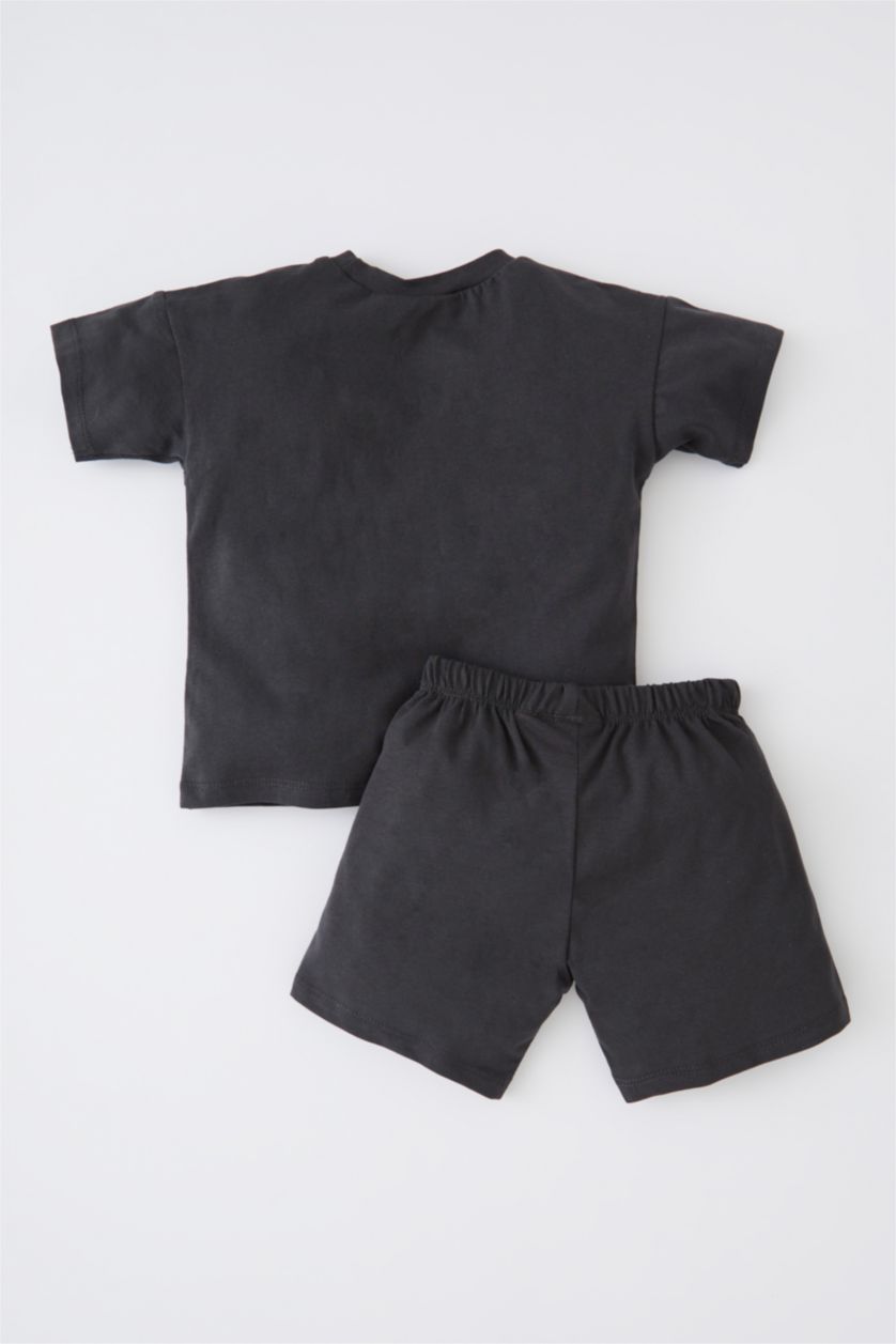 BÉBÉ GARÇON Anthracite Ensemble En Tricot Col Ras Du Cou Manche Courte 2 Batman BéBé Garçon