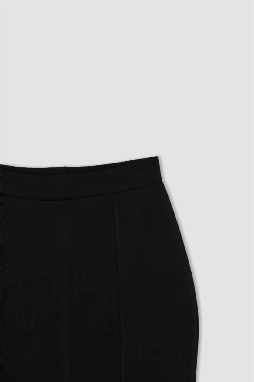 نساء أسود تنورة ميدي تنورة بنسل بخصر عادي