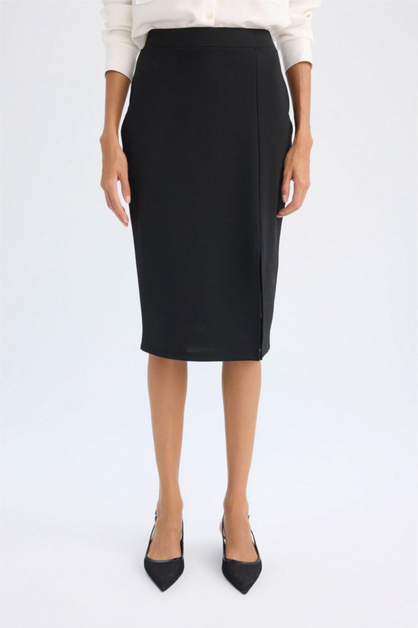 نساء أسود Pencil Skirt Midi
