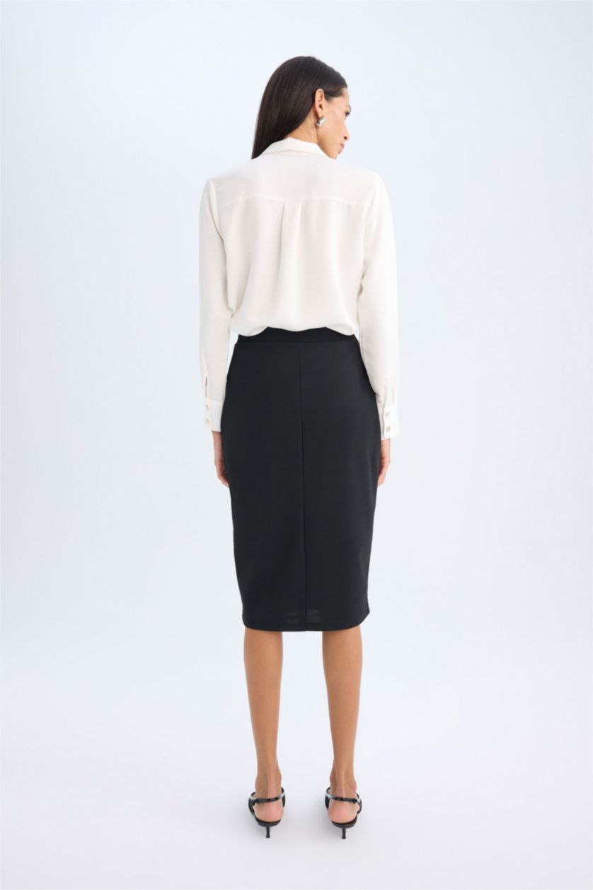 نساء أسود Pencil Skirt Midi