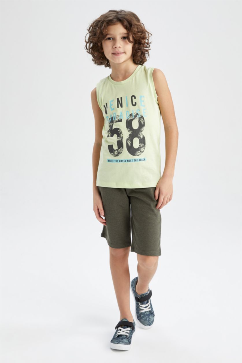 أولاد كاكي شورت طويل ولادي بقصة عادية من القماش الرقيق