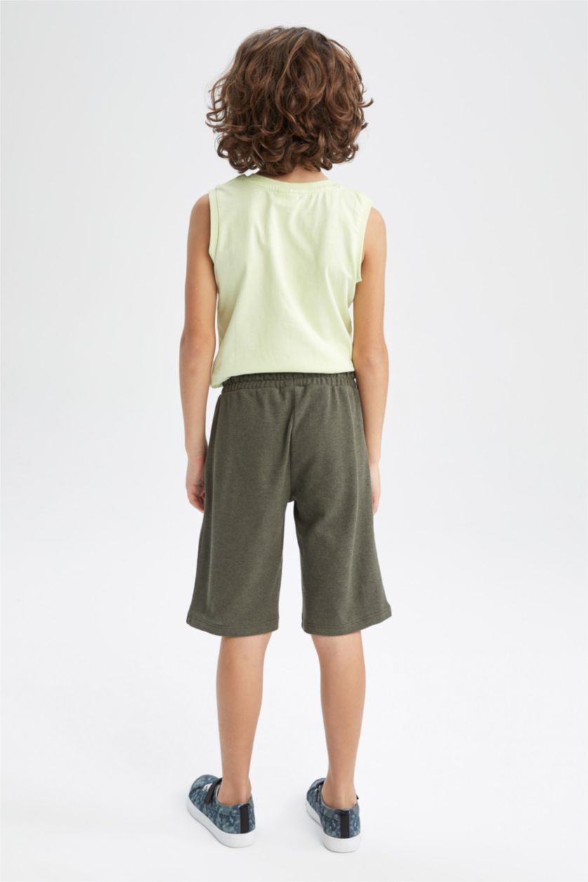 أولاد كاكي شورت طويل ولادي بقصة عادية من القماش الرقيق