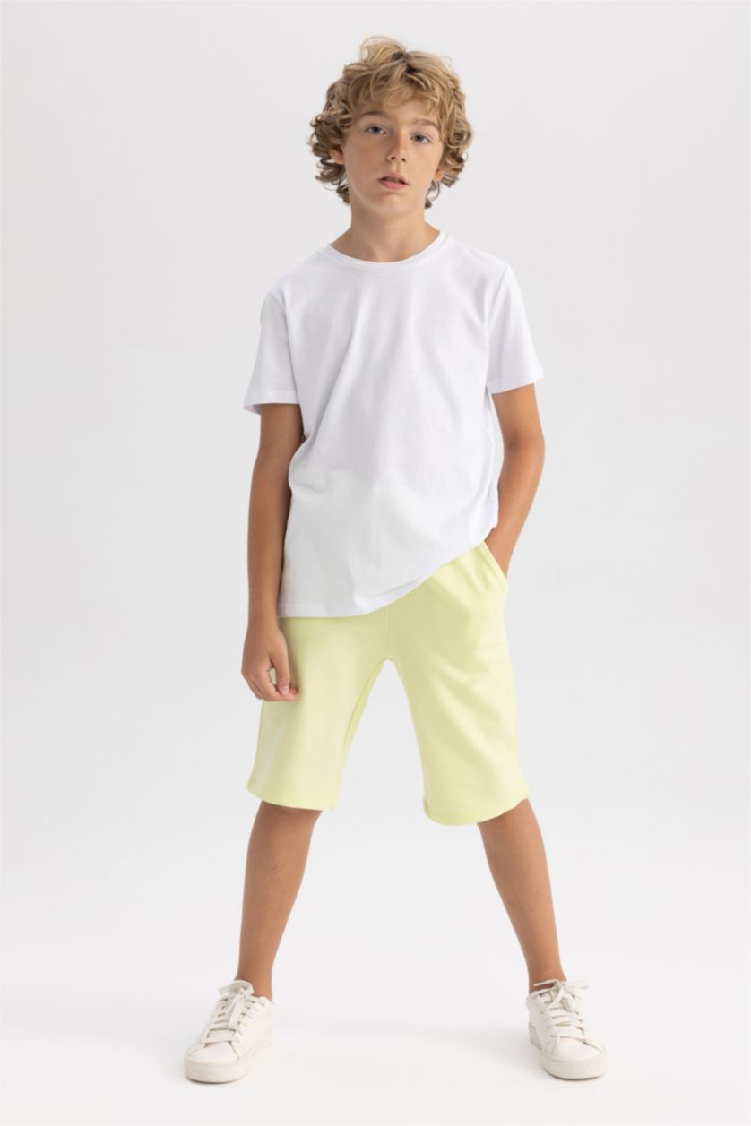 BOYS & TEENS Light Green Regular Fit Shorts