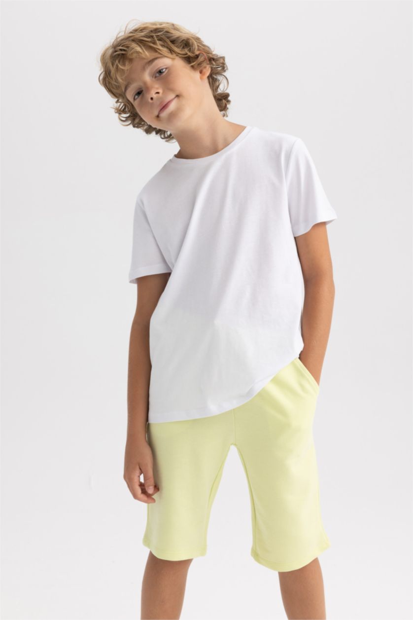 BOYS & TEENS Light Green Regular Fit Shorts