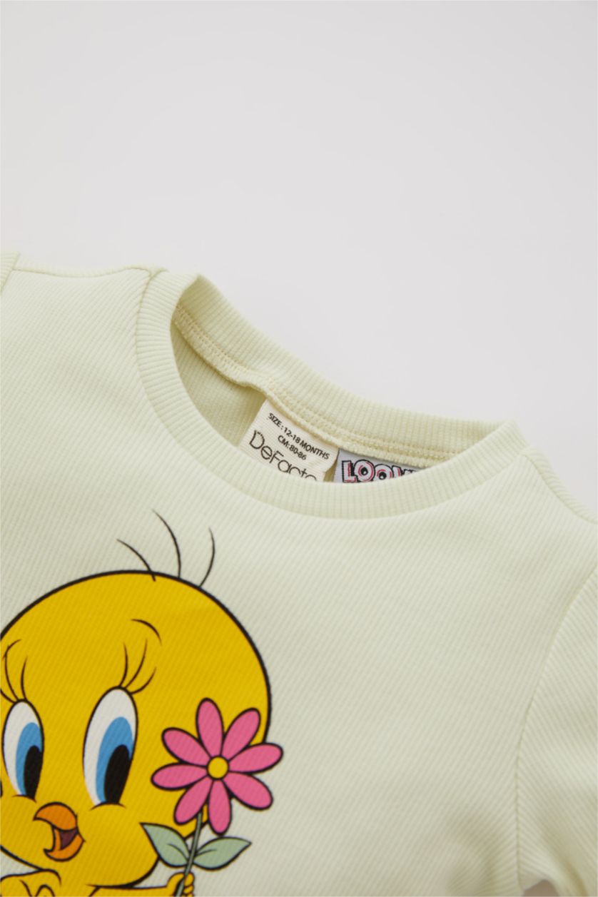 Baby Girl Light Yellow Baby Girl Looney Tunes Camisole Short Sleeve T-Shirt Shorts 2-Pack