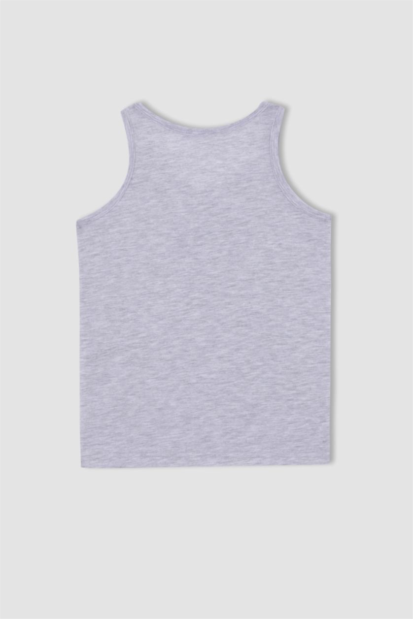 BOYS & TEENS Grey Melange تانك توب قصة عادية