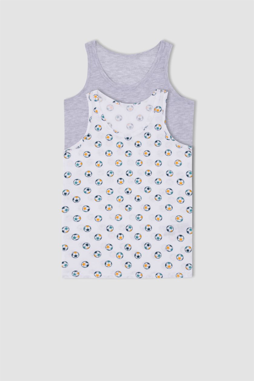 BOYS & TEENS Grey Melange تانك توب قصة عادية