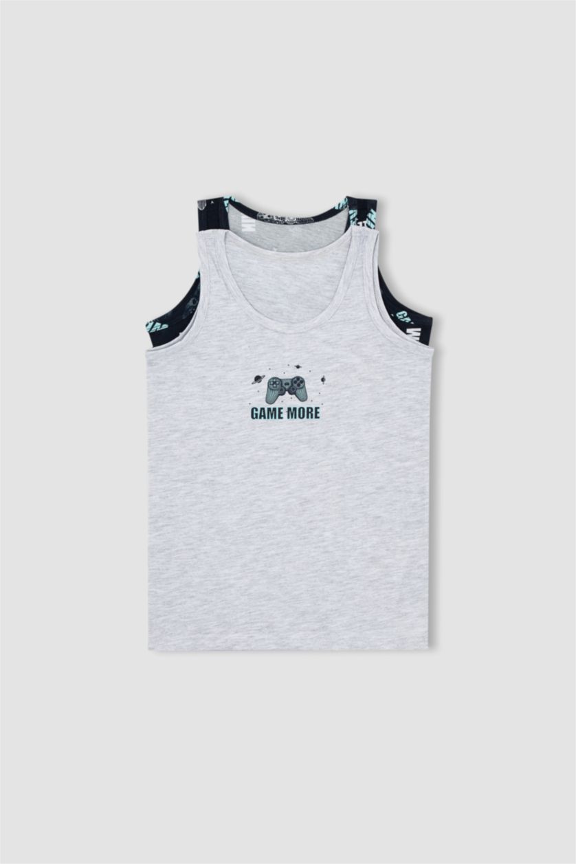 Мальчики и подростки Синий Майка стандартного кроя для мальчиков, 2 шт