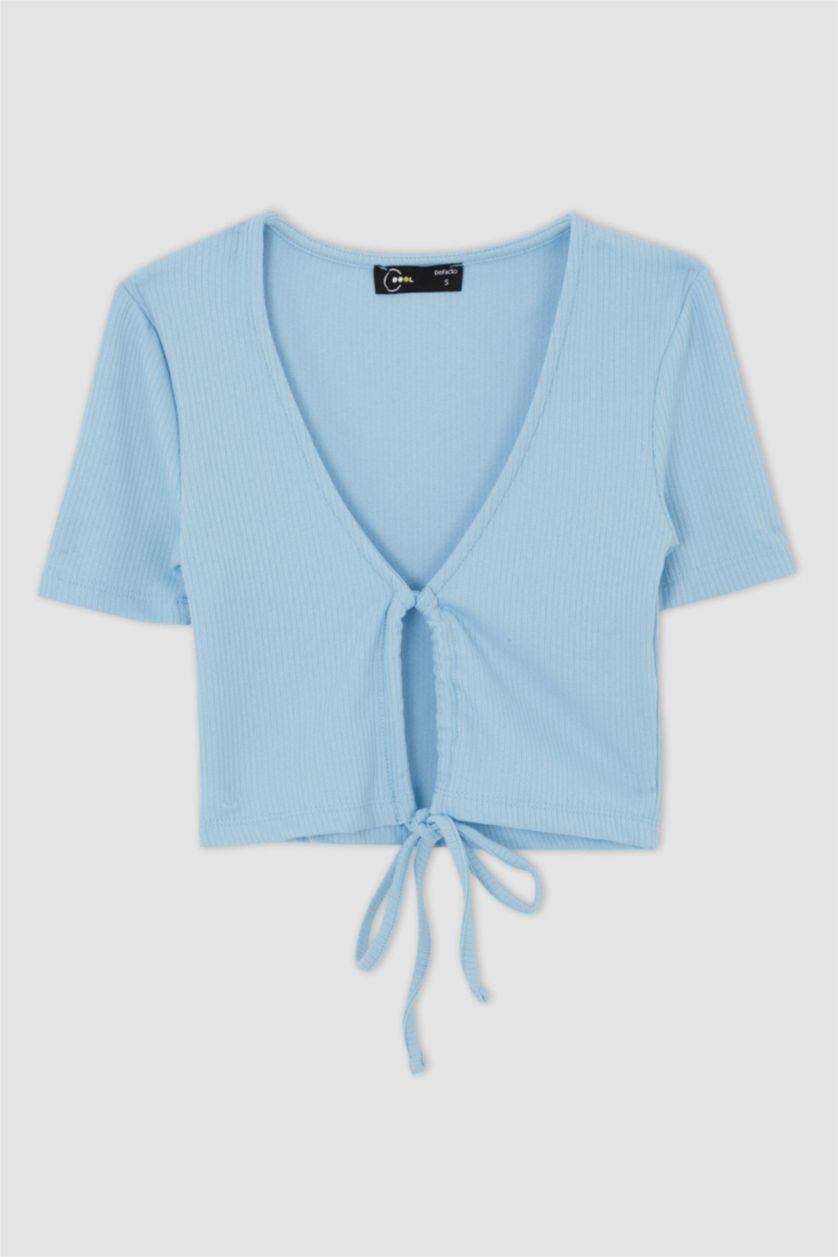 WOMAN Blue Slim Fit Short Sleeve T-Shirt