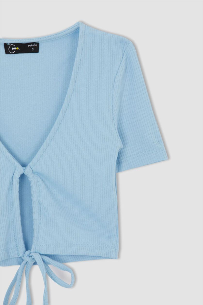 WOMAN Blue Slim Fit Short Sleeve T-Shirt