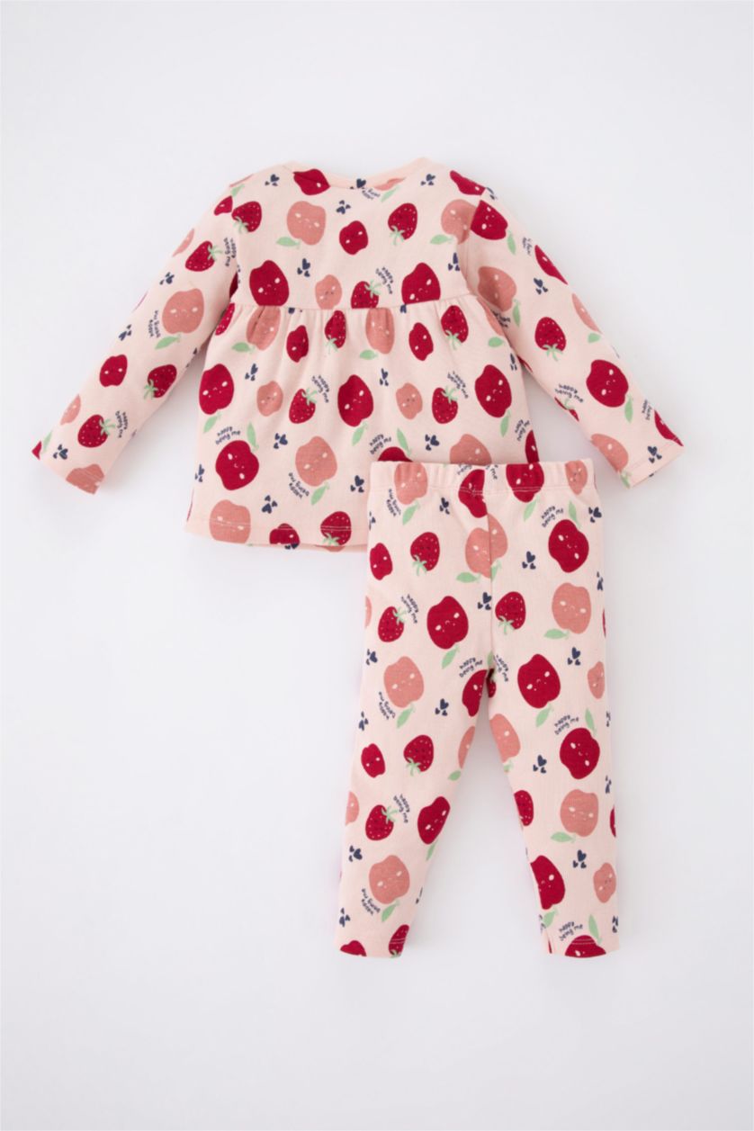 BABY GIRL Rose 2 piece Regular Fit Crew Neck Fruit Knitted Pyjamas