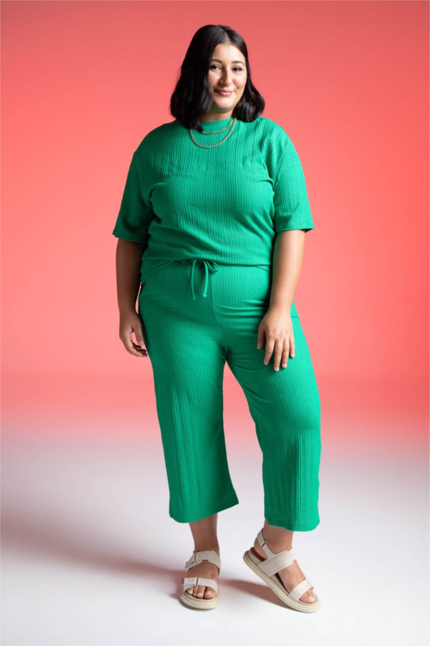 FEMME Vert Pantalon de survêtement à poche capri DF Plus