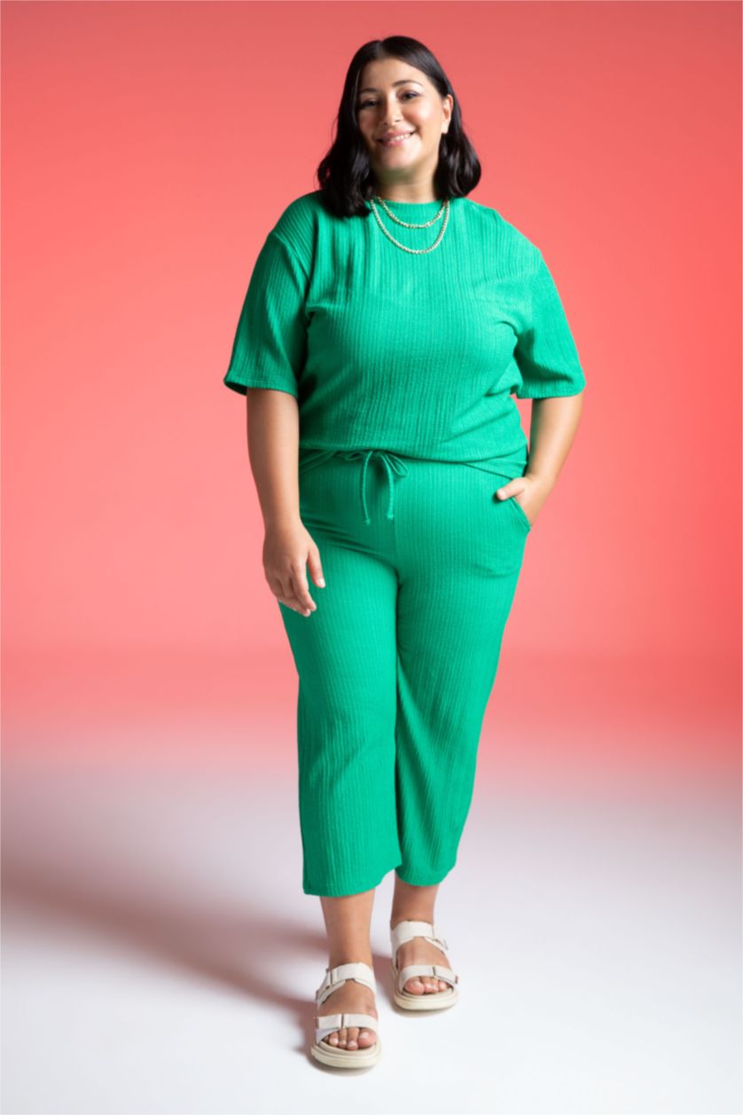 FEMME Vert Pantalon de survêtement à poche capri DF Plus