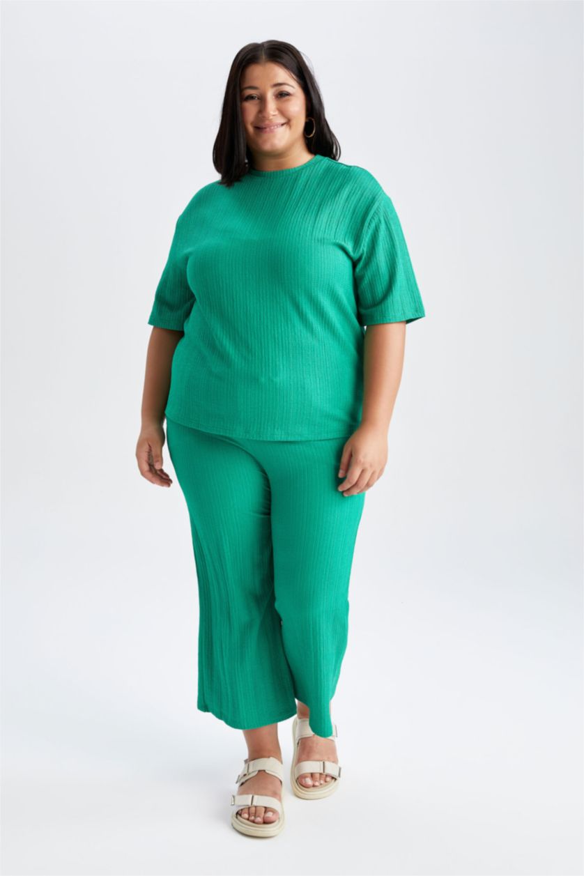 FEMME Vert Pantalon de survêtement à poche capri DF Plus