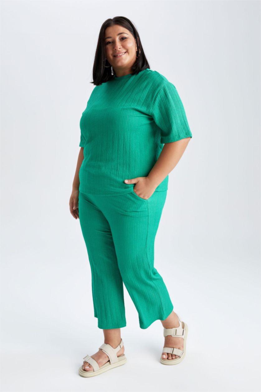 FEMME Vert Pantalon de survêtement à poche capri DF Plus