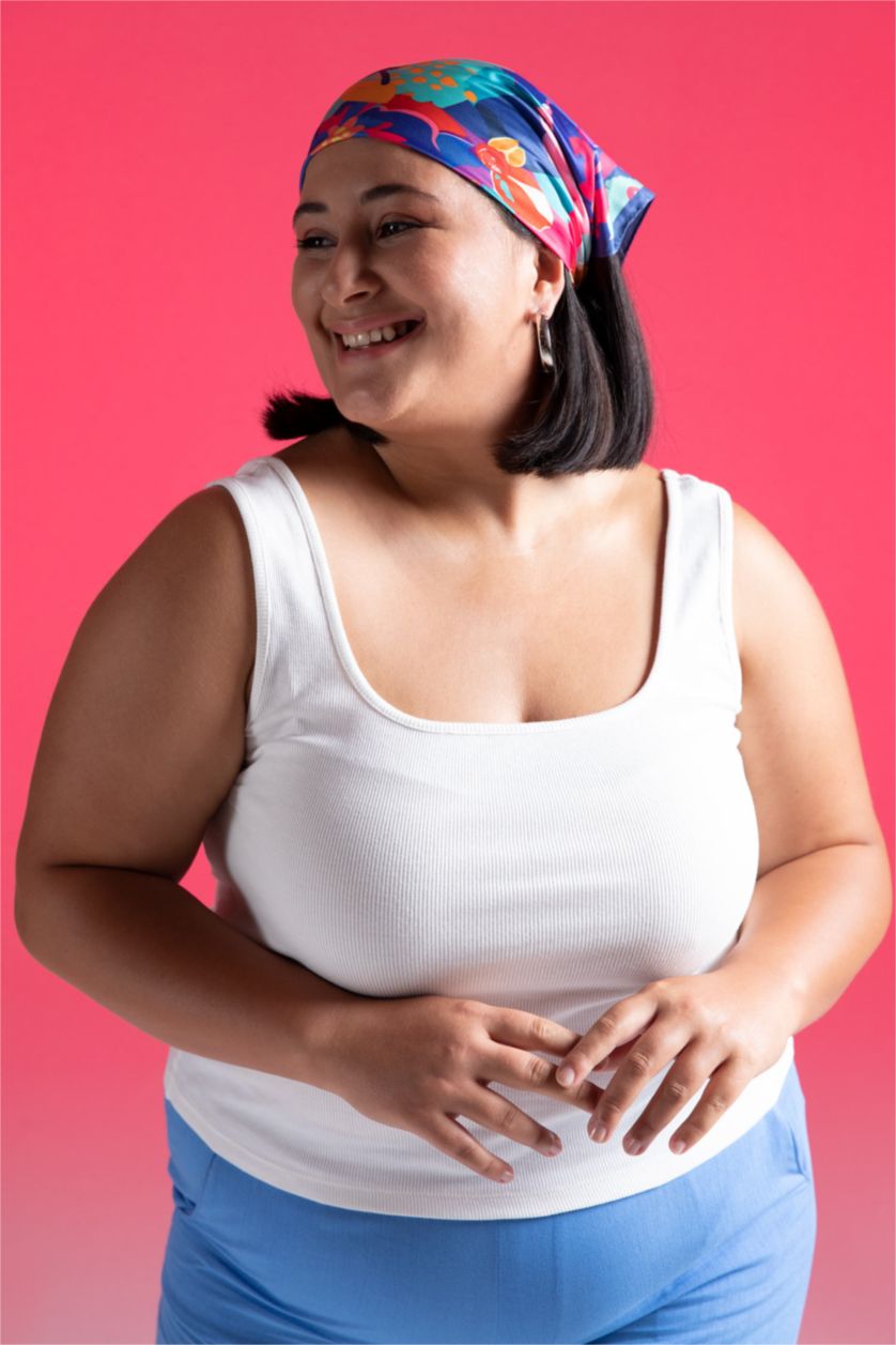 FEMME Écru Maillot De Corps Coupe Slim À Encolure Carrée