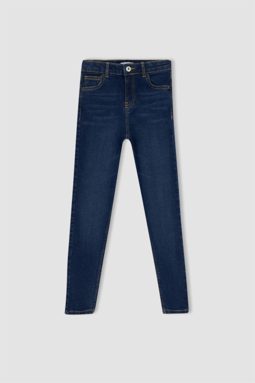 بناتي أزرق بنطلون جينز بناتي سكيني فيت بساق ضيق