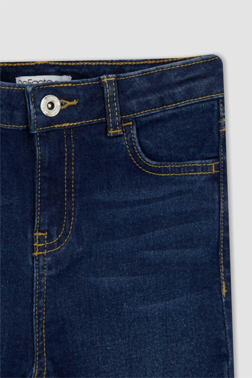 بناتي أزرق بنطلون جينز بناتي سكيني فيت بساق ضيق