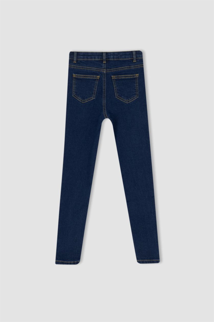 بناتي أزرق بنطلون جينز بناتي سكيني فيت بساق ضيق