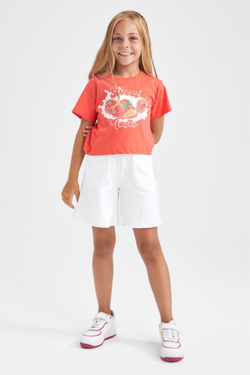 GIRLS & TEENS Light Red Regular Fit Short Sleeve T-Shirt