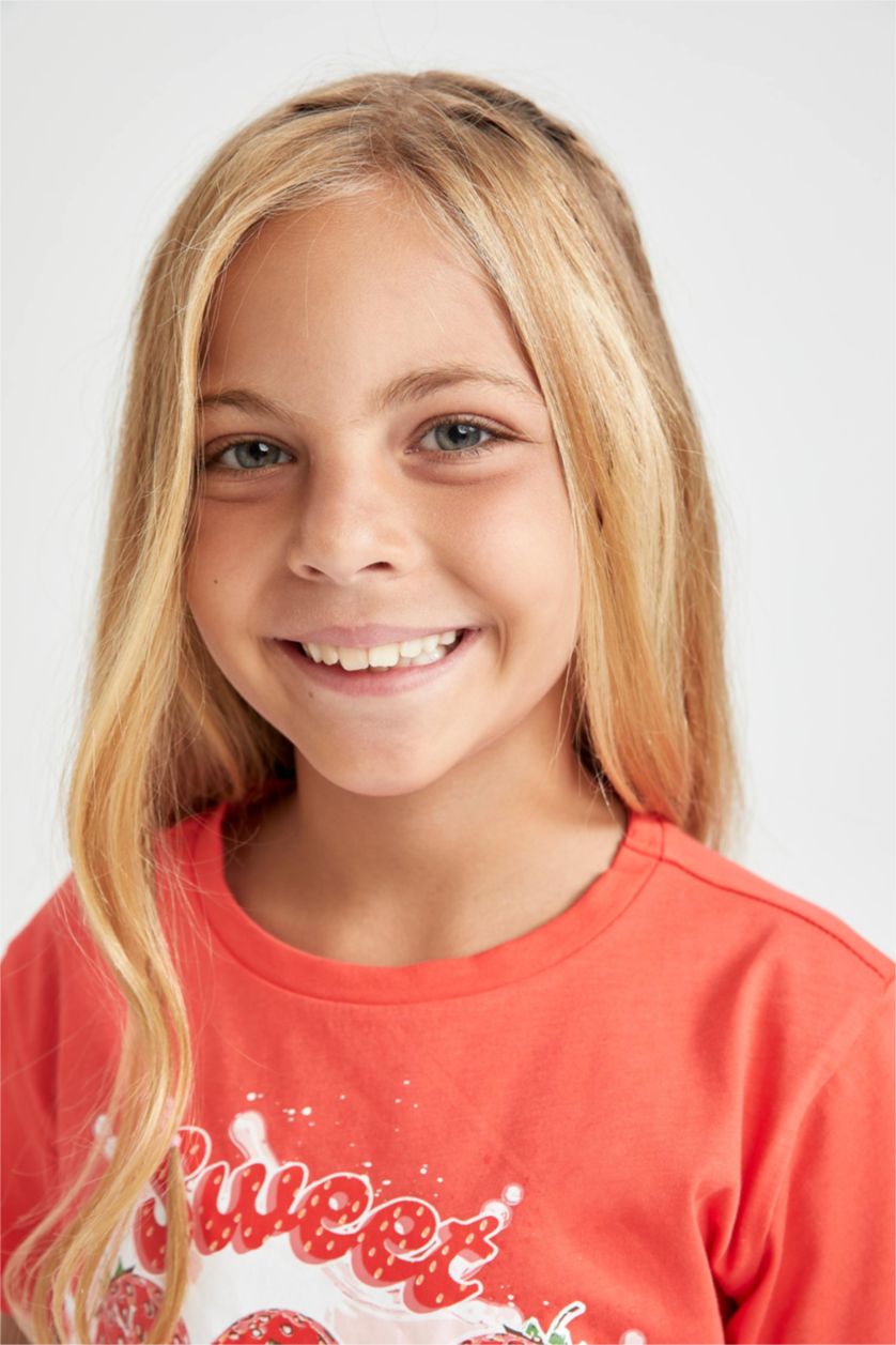 GIRLS & TEENS Light Red Regular Fit Short Sleeve T-Shirt