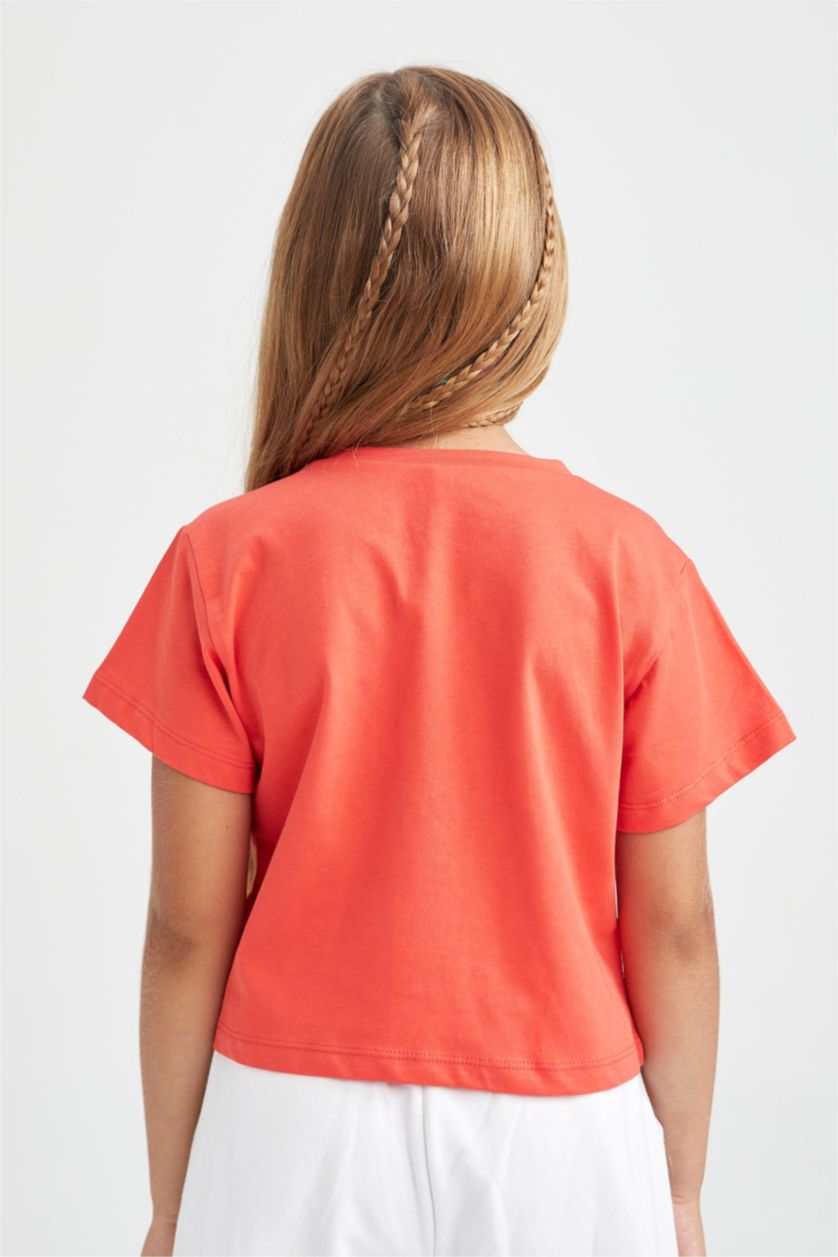 GIRLS & TEENS Light Red Regular Fit Short Sleeve T-Shirt