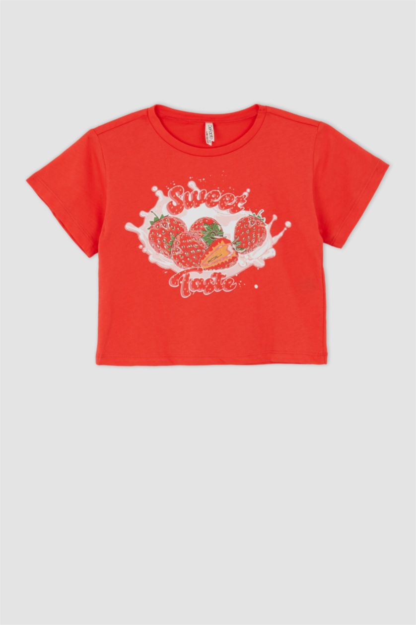 GIRLS & TEENS Light Red Regular Fit Short Sleeve T-Shirt