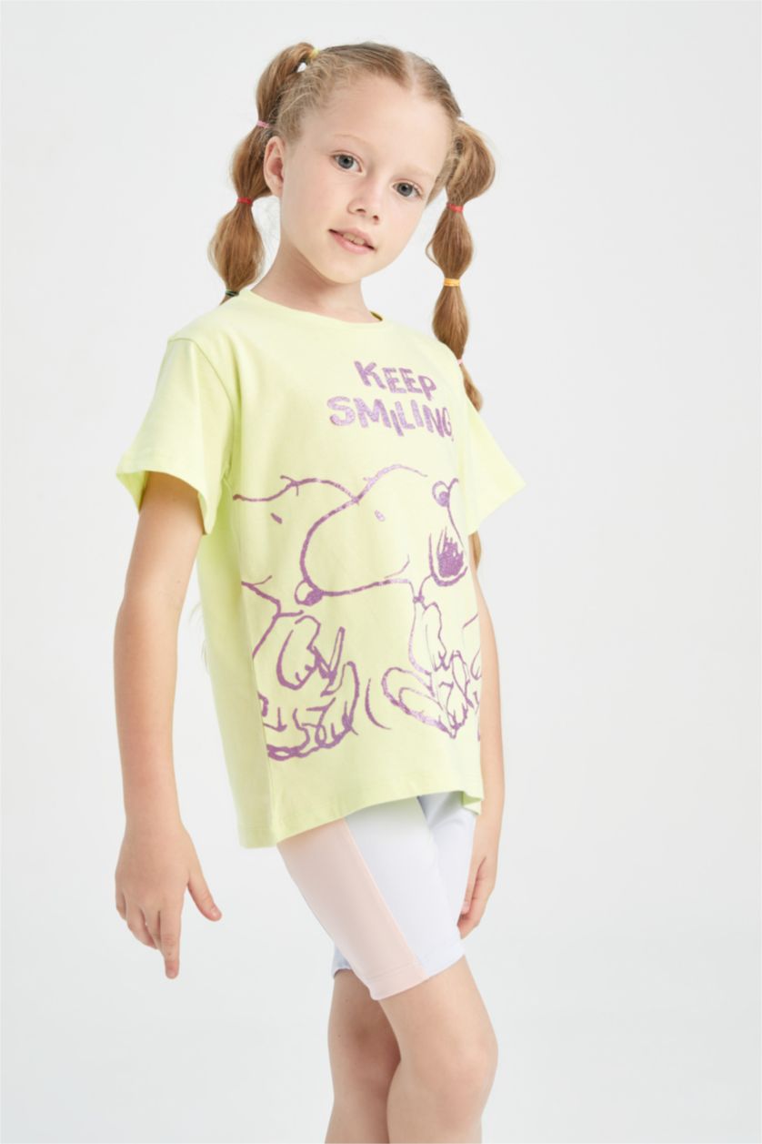 GIRLS & TEENS Light Yellow Regular Fit Snoopy Licensed Short Sleeve T-Shirt