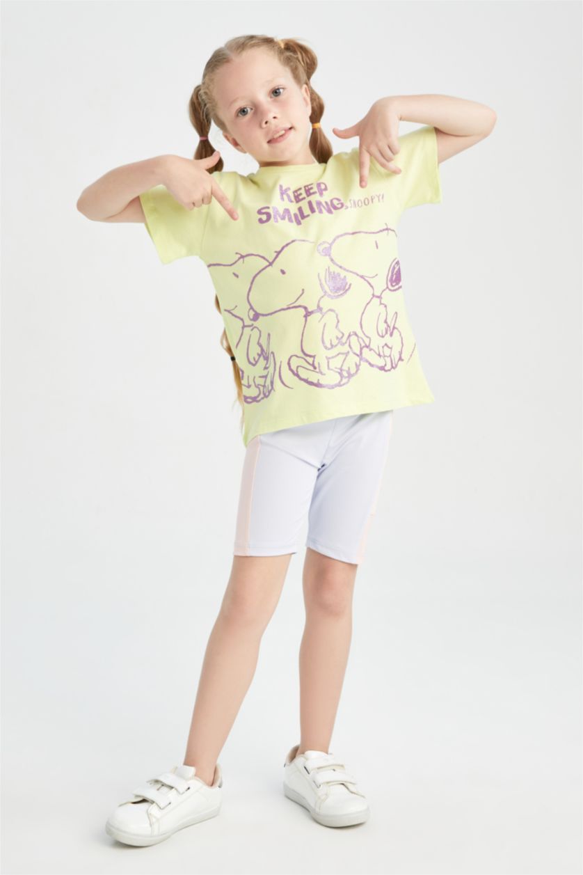 GIRLS & TEENS Light Yellow Regular Fit Snoopy Licensed Short Sleeve T-Shirt