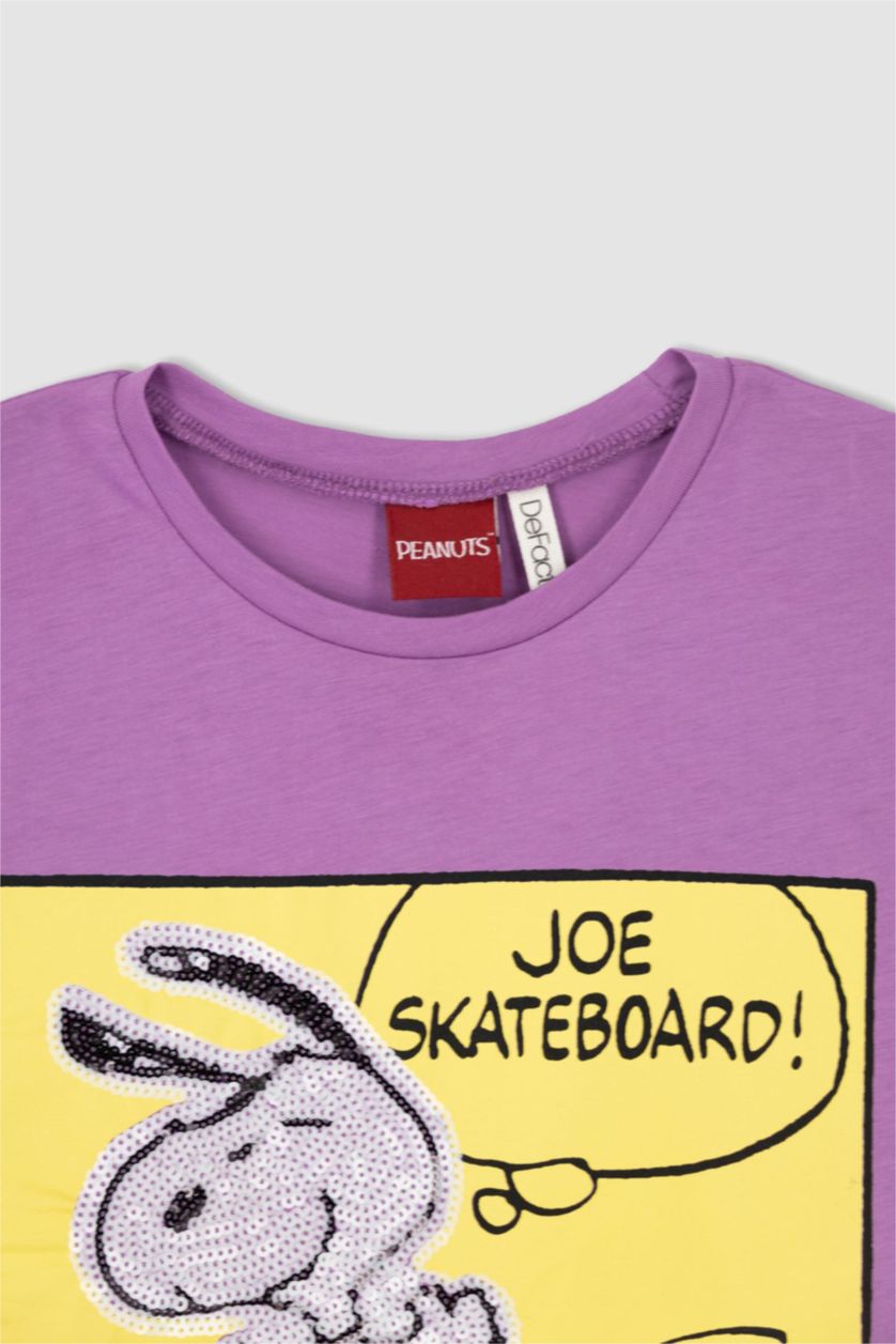 GIRLS & TEENS Pink Girl Snoopy Regular Fit Short Sleeve T-Shirt