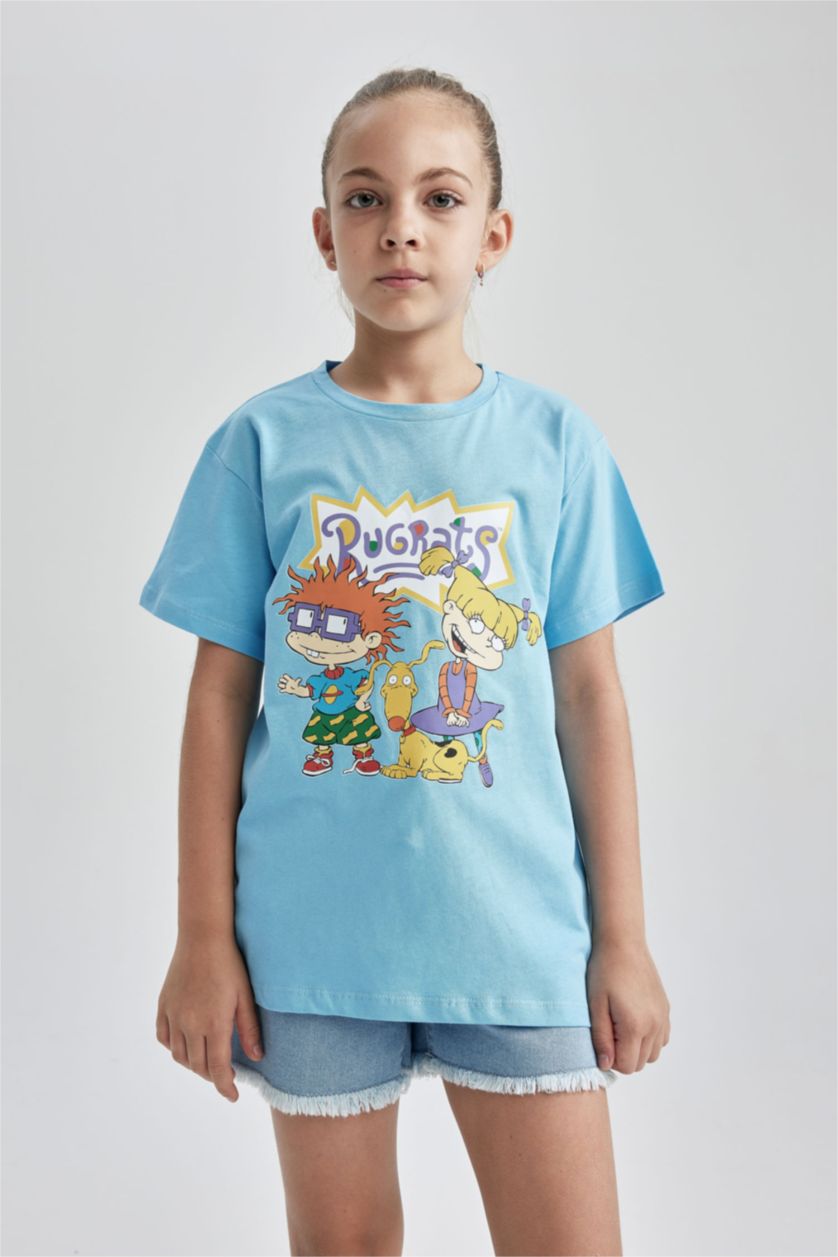 Girls & Teens Blue Regular Fit Rugrats Licensed Short Sleeve T-Shirt