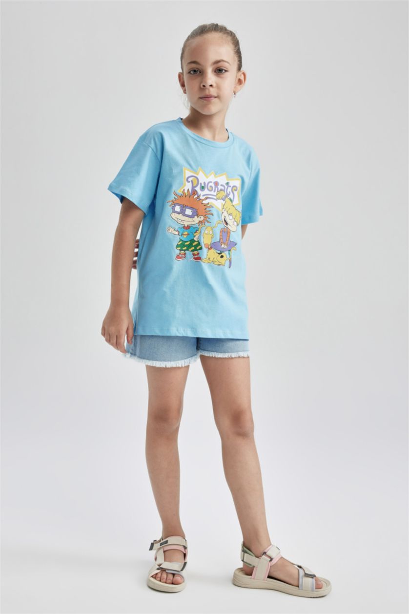 Girls & Teens Blue Regular Fit Rugrats Licensed Short Sleeve T-Shirt