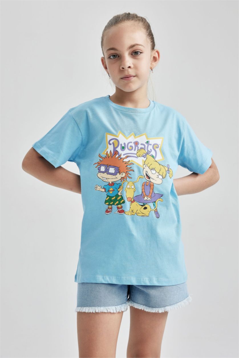 Girls & Teens Blue Regular Fit Rugrats Licensed Short Sleeve T-Shirt