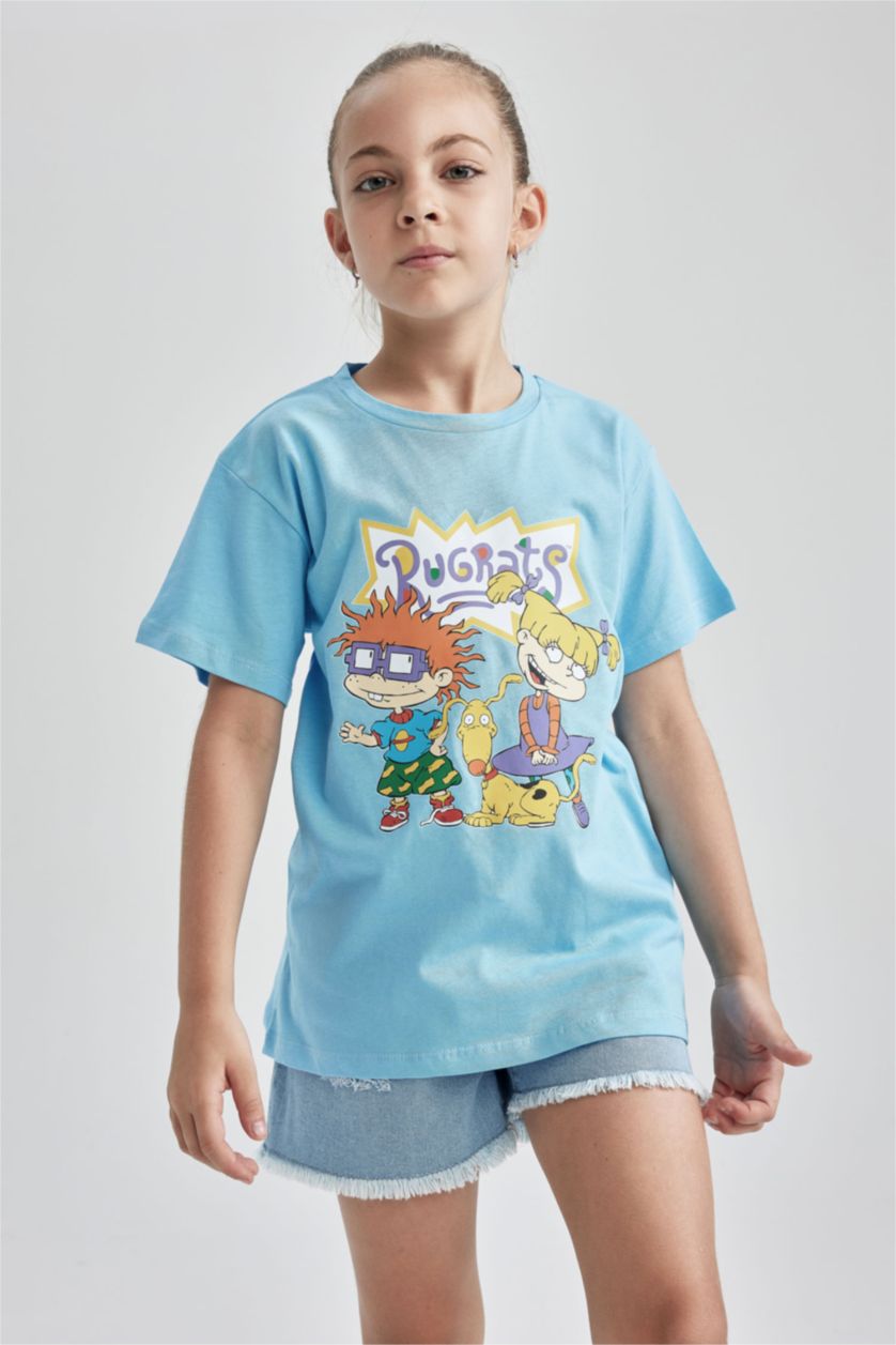 Girls & Teens Blue Regular Fit Rugrats Licensed Short Sleeve T-Shirt