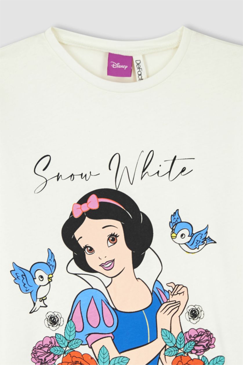Girls & Teens Ecru Regular Fit Disney Princess Licensed Short Sleeve T-Shirt